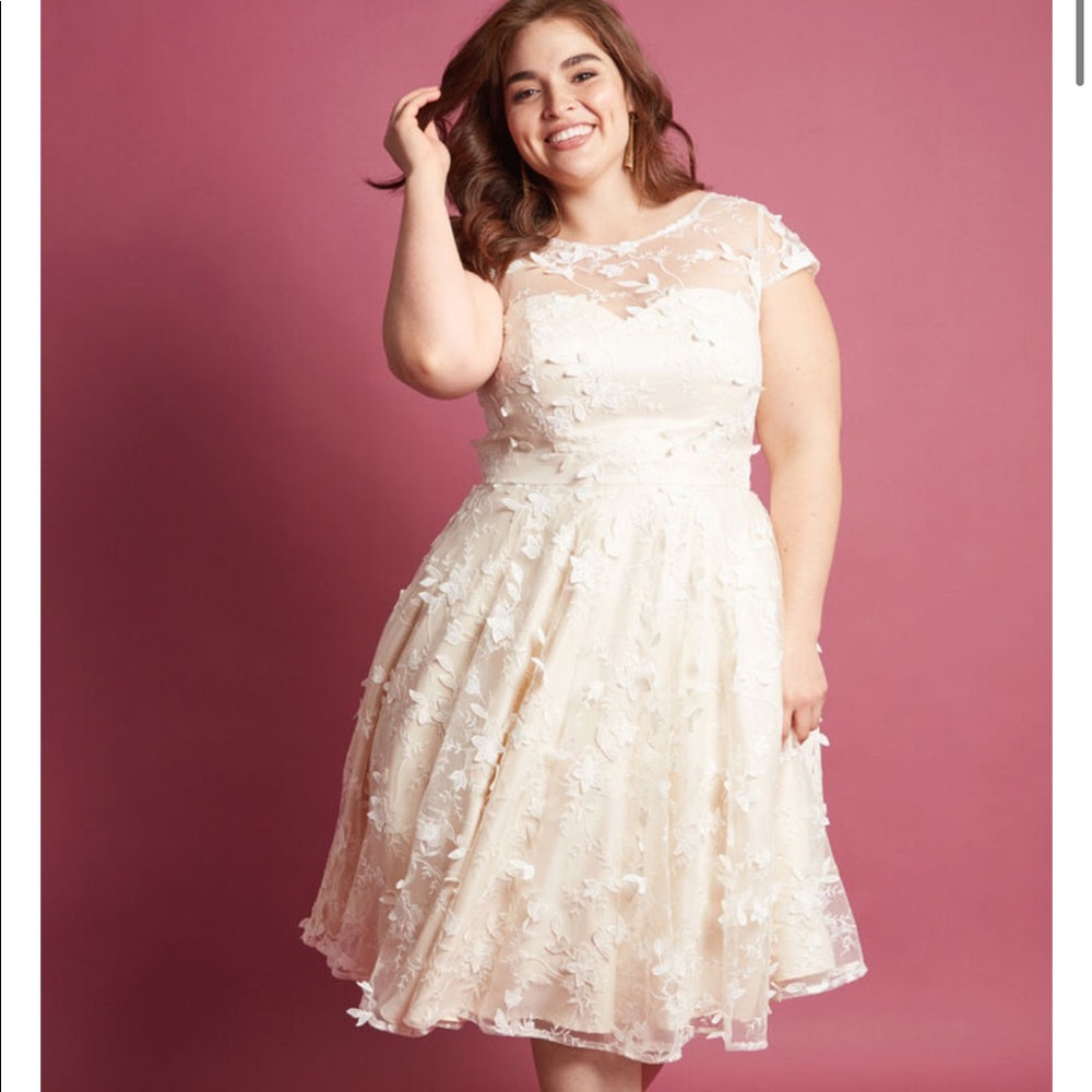 Plus tea length wedding dress